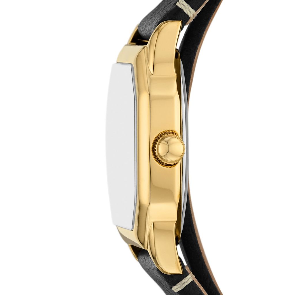 Đồng hồ nữ Fossil Harlow dây da, mặt 27MM, viền màu vàng, ES5404