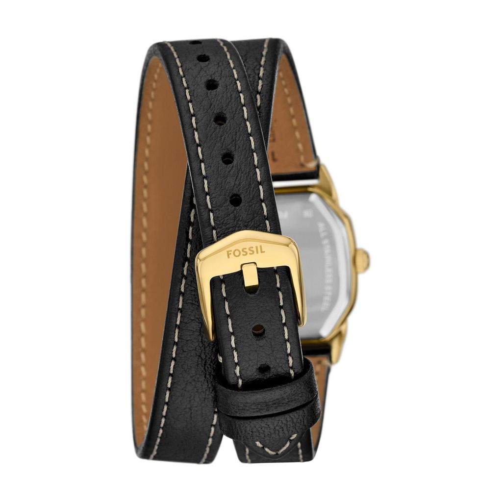 Đồng hồ nữ Fossil Harlow dây da, mặt 27MM, viền màu vàng, ES5404