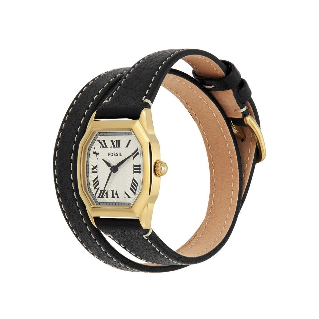Đồng hồ nữ Fossil Harlow dây da, mặt 27MM, viền màu vàng, ES5404