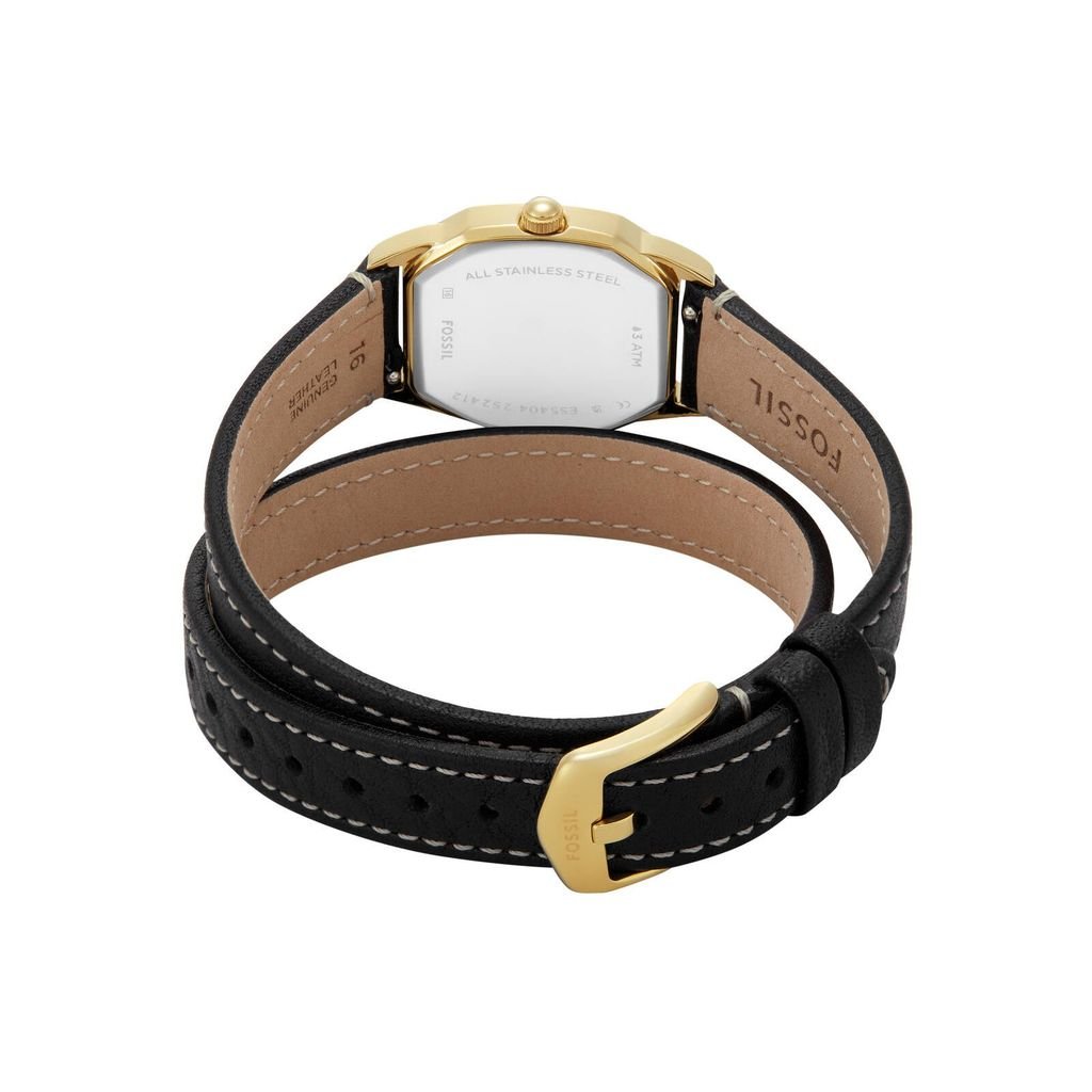 Đồng hồ nữ Fossil Harlow dây da, mặt 27MM, viền màu vàng, ES5404