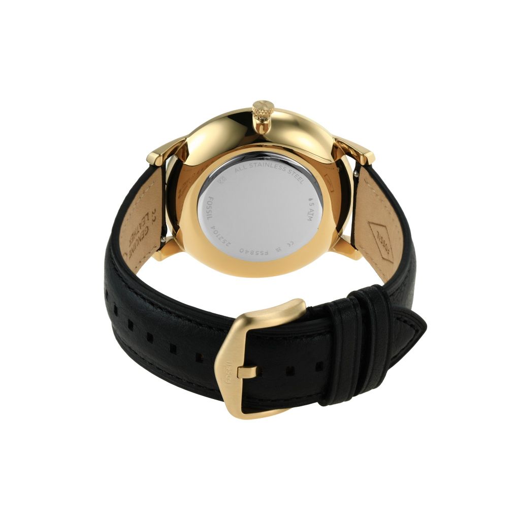 Đồng hồ nam Fossil The Minimalist Solar dây da, mặt 44 MM, màu đen, FS5840