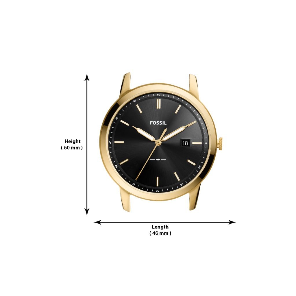 Đồng hồ nam Fossil The Minimalist Solar dây da, mặt 44 MM, màu đen, FS5840