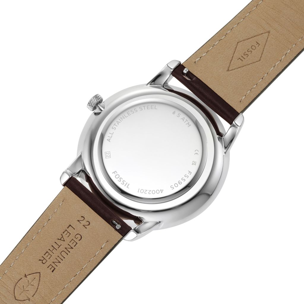 Đồng hồ nam Fossil Neutra Minimalist dây da, mặt 42 MM, màu nâu, FS5905