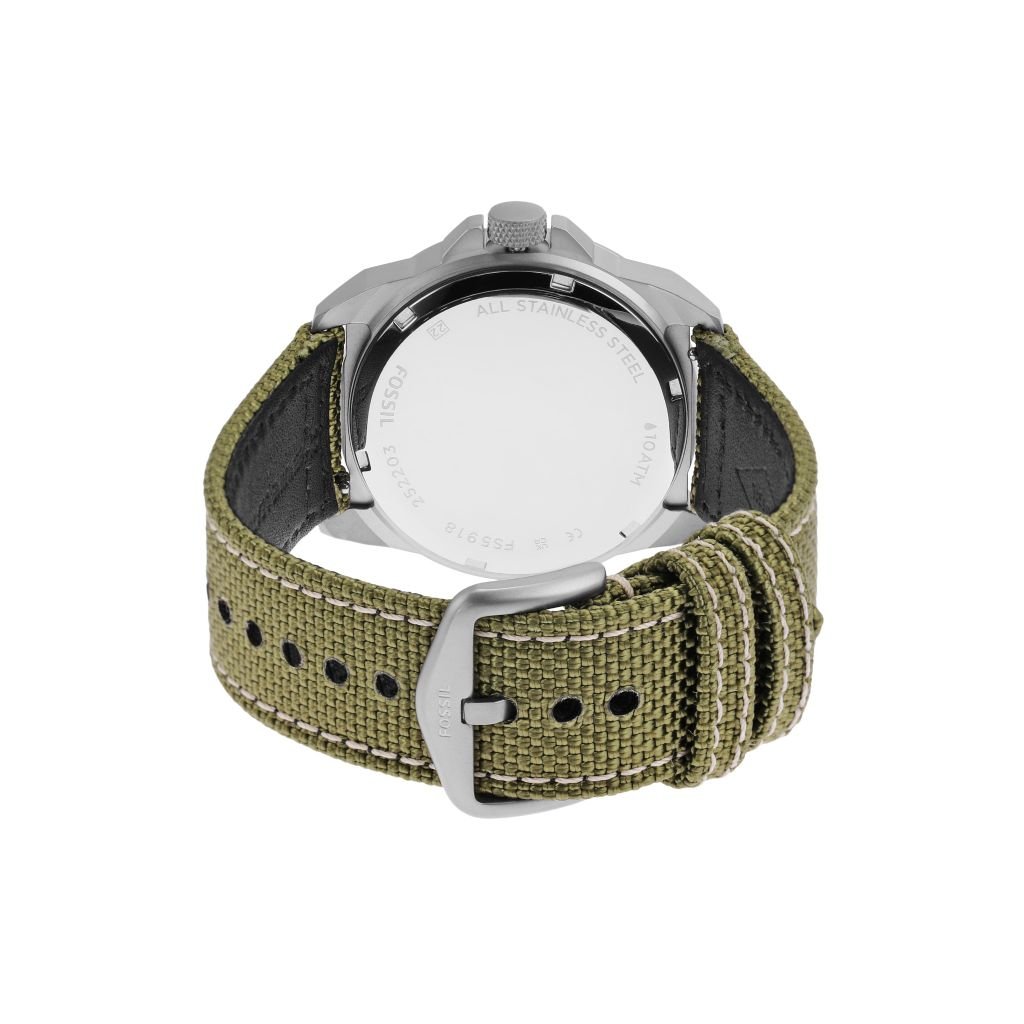 Đồng hồ nam Fossil Bronson dây nylon, mặt 40 MM, màu xanh lá, FS5918