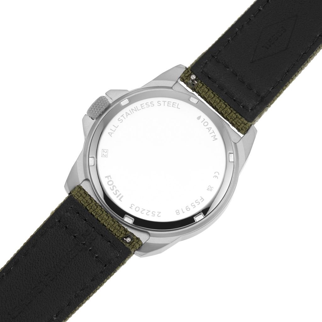 Đồng hồ nam Fossil Bronson dây nylon, mặt 40 MM, màu xanh lá, FS5918