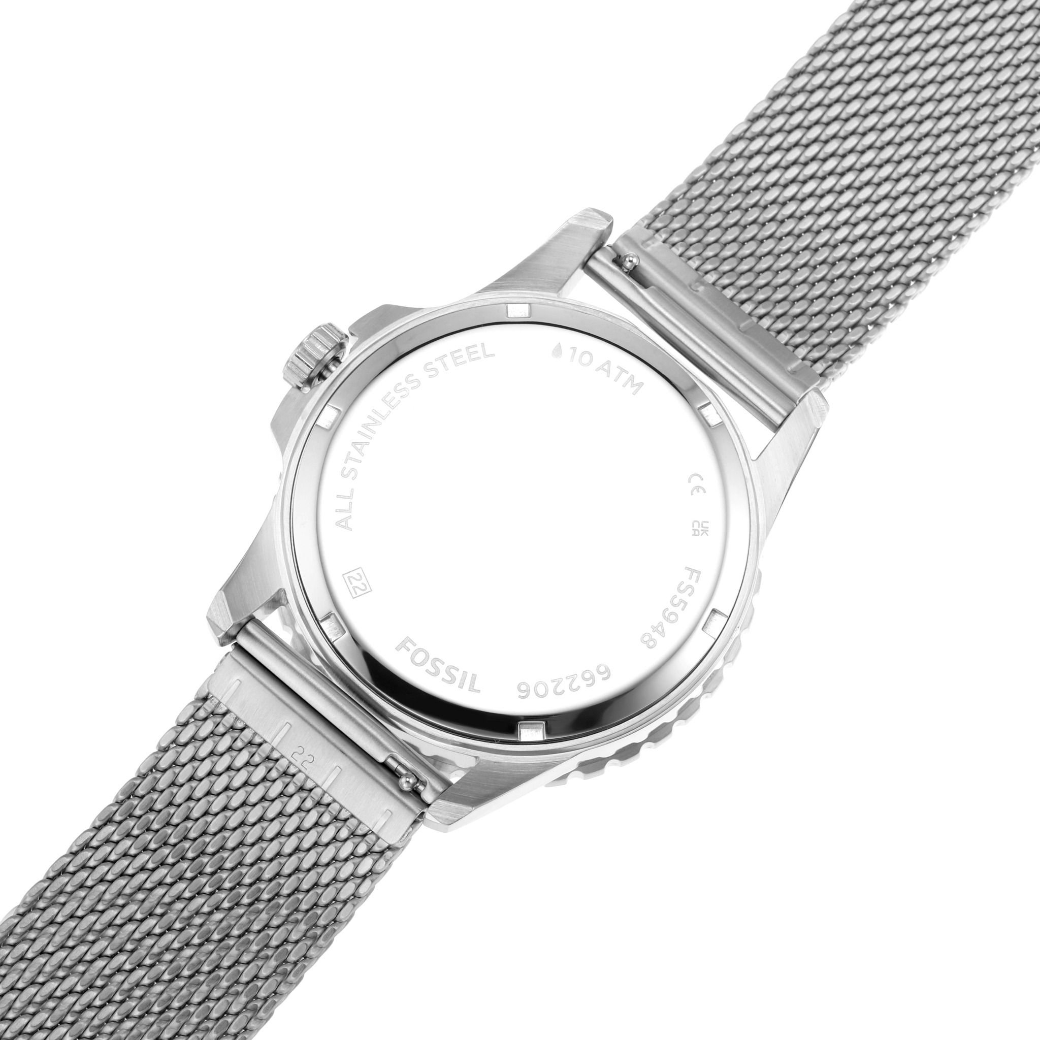  Đồng hồ nam Fossil BLUE dây thép không gỉ FS5948 - màu bạc 