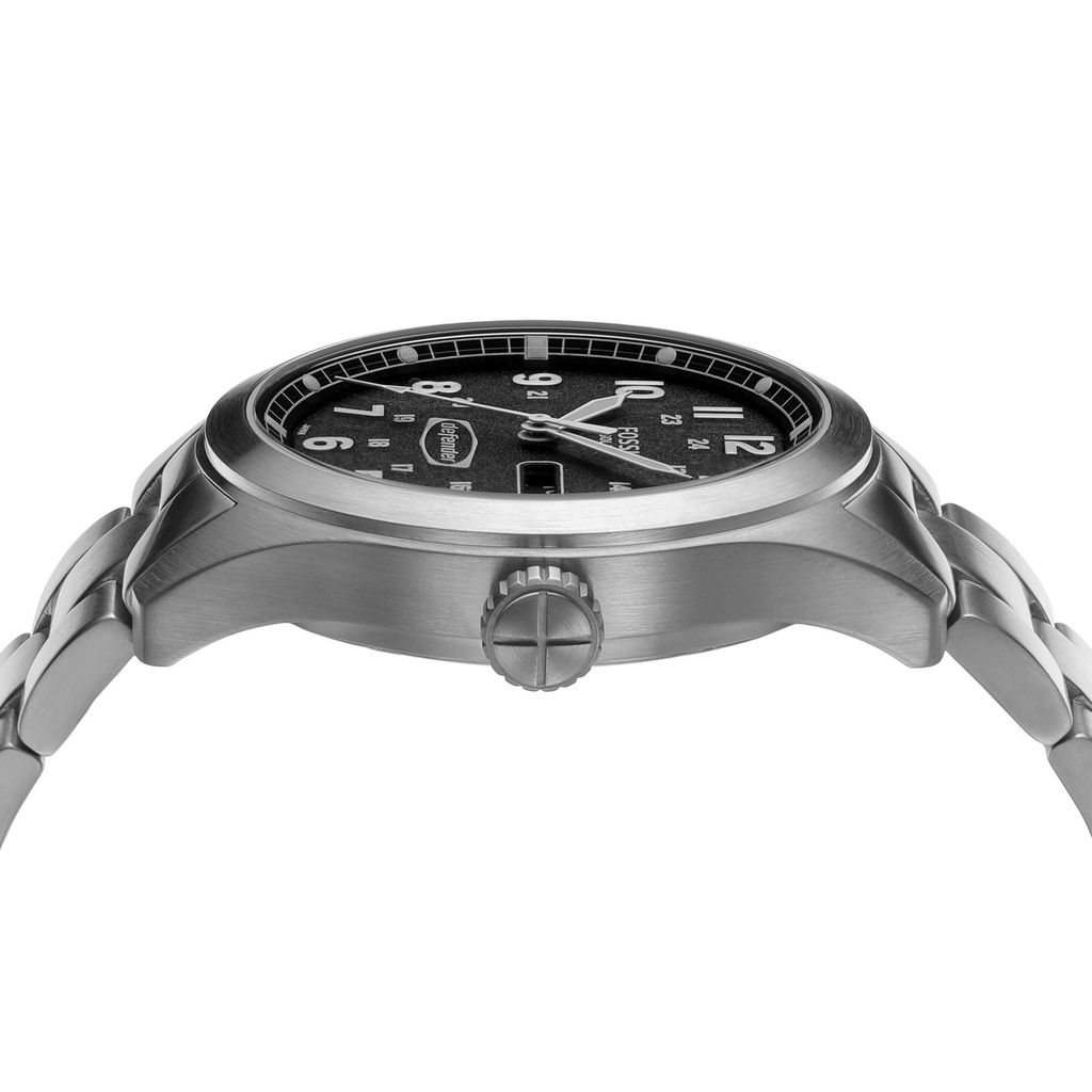 Đồng hồ nam Fossil DEFENDER SOLAR dây thép không gỉ, mặt đen 46MM FS5976