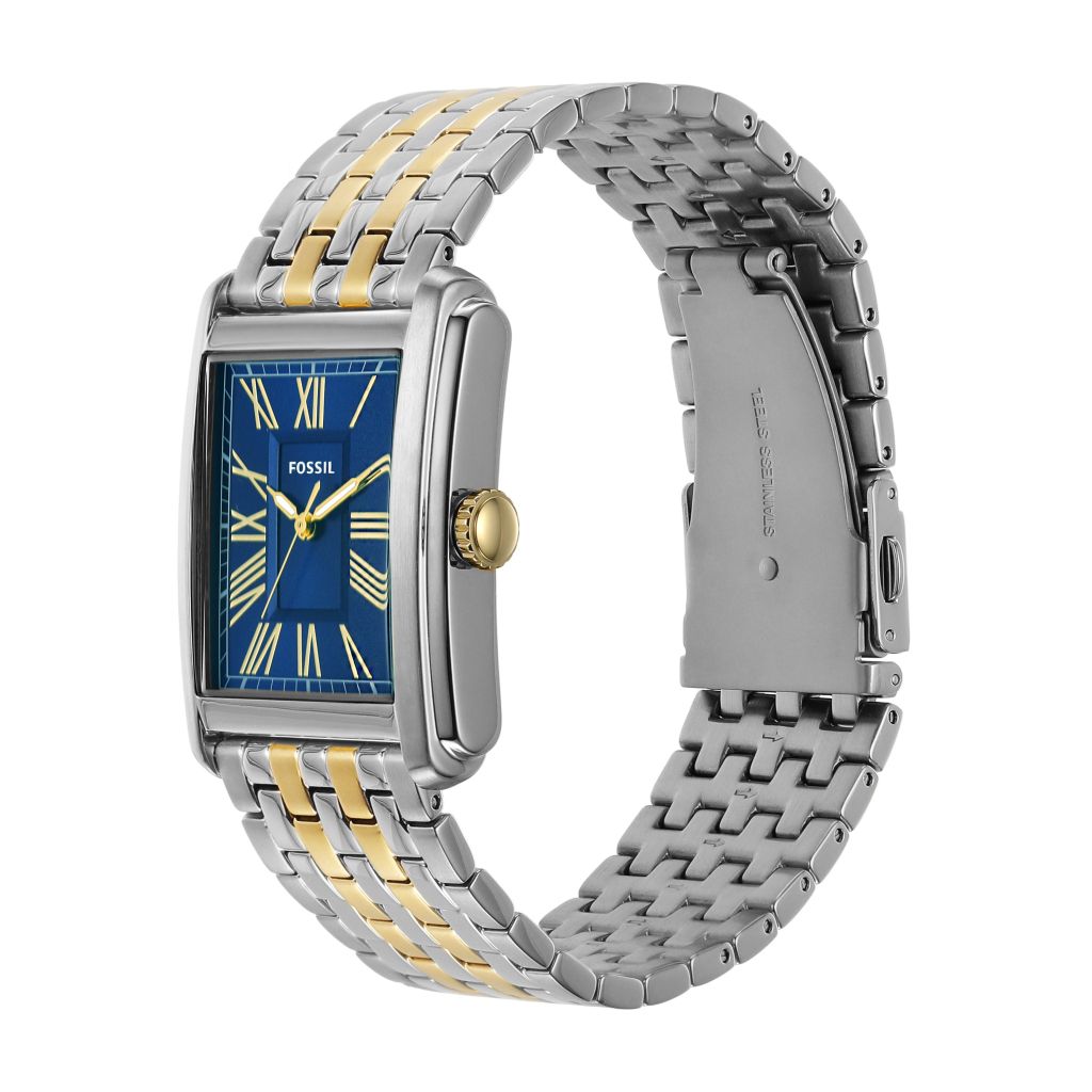 Đồng hồ nam Fossil CARRAWAY dây thép không gỉ FS6010 30MM - 2 màu bạc vàng