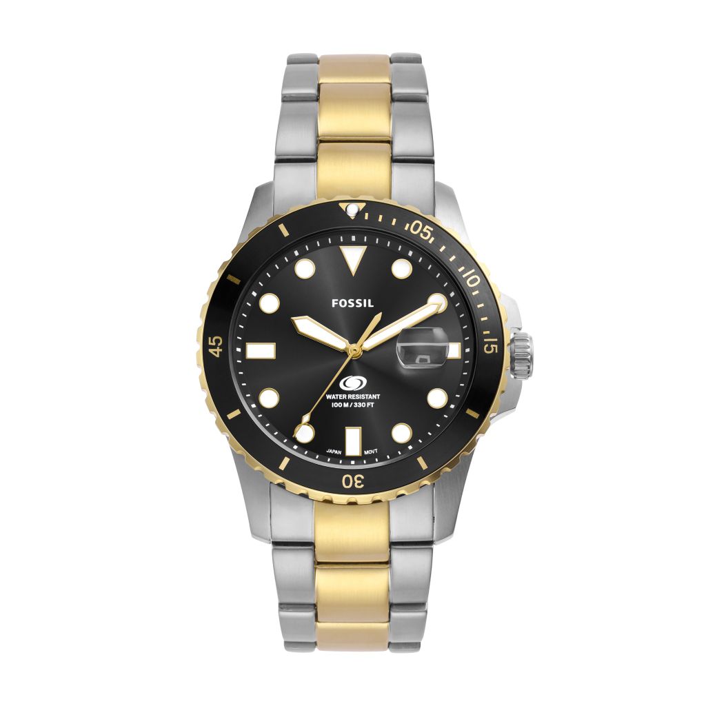 Đồng hồ nam Fossil Blue Dive, dây kim loại 2 màu, mặt 42MM màu đen, FS6031
