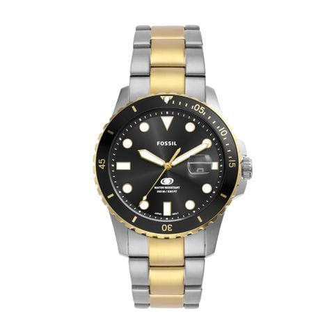 Đồng hồ nam Fossil Blue Dive, dây kim loại 2 màu, mặt 42MM màu đen, FS6031