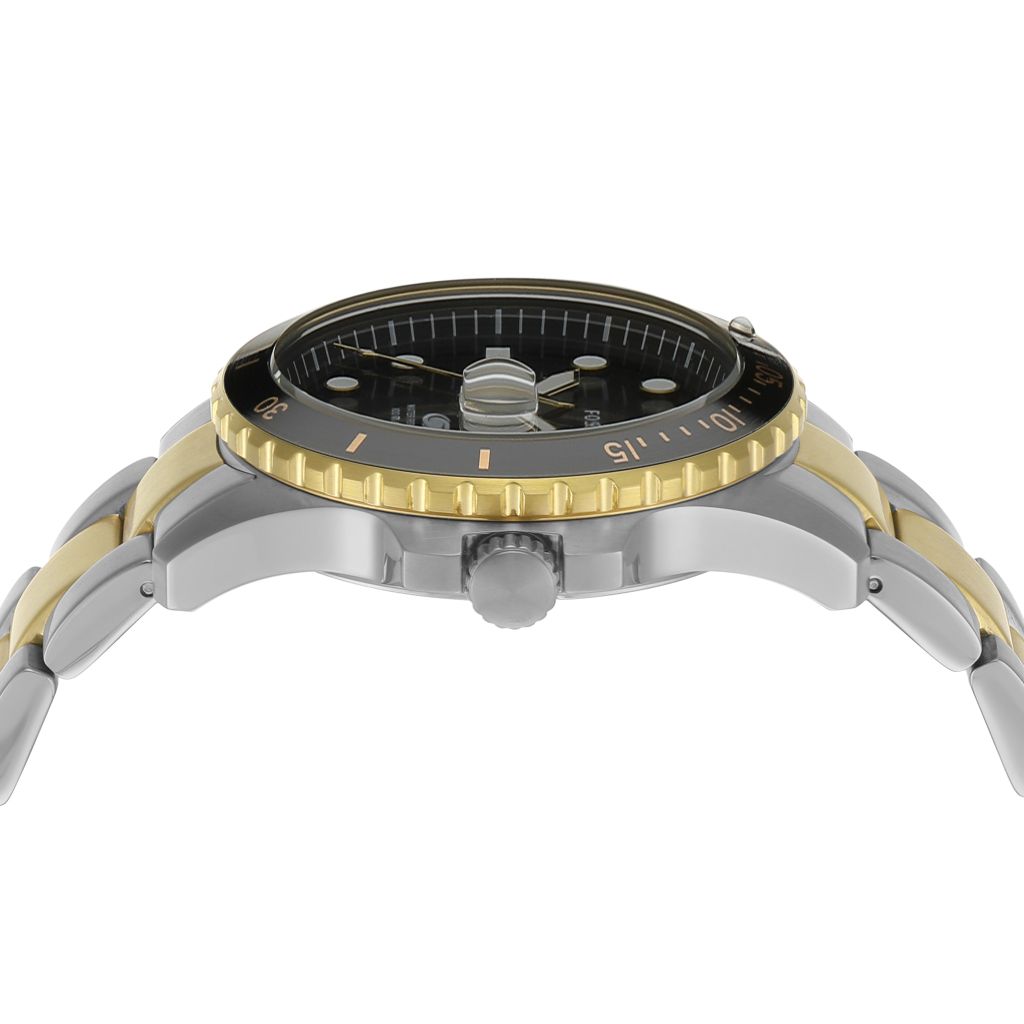 Đồng hồ nam Fossil Blue Dive, dây kim loại 2 màu, mặt 42MM màu đen, FS6031