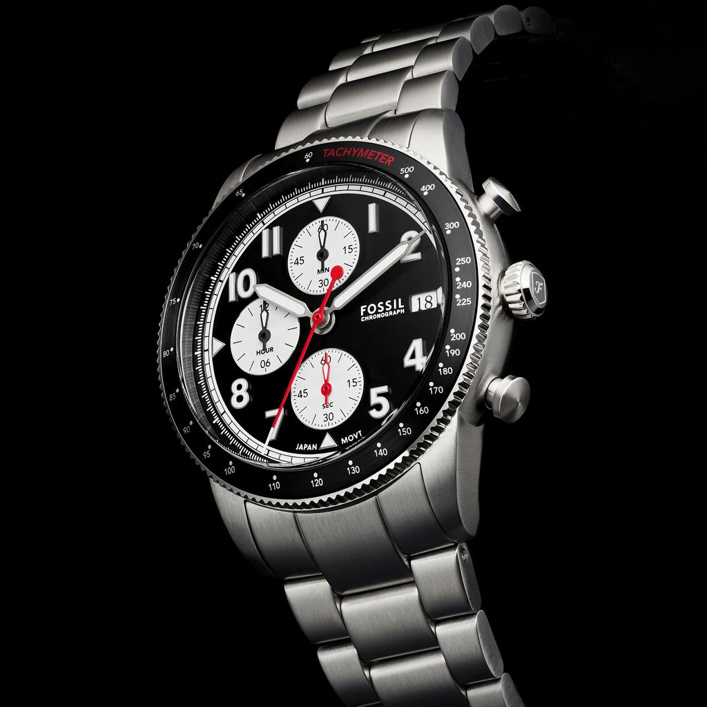 Đồng hồ thể thao nam Fossil SPORT TOURER FS6045, mặt Chronograph 42mm - màu đen