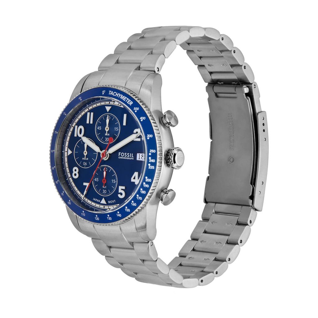 Đồng hồ thể thao nam Fossil SPORT TOURER FS6047 mặt Chronograph 42mm - màu xanh