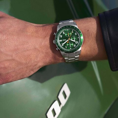 Đồng hồ nam Fossil SPORT TOURER 42MM mặt xanh lá dây thép không gỉ FS6048