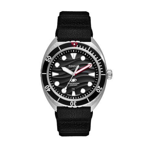 Đồng hồ nam Fossil Breaker Dive kháng nước 20 ATM bơi lặn, mặt 42mm, dây slicone FS6062 - màu đen