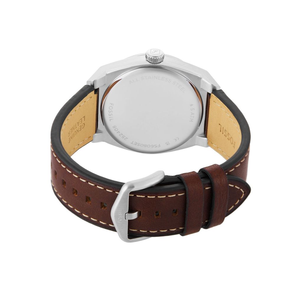 Đồng hồ nam Fossil EVERETT 42MM dây da FS6080SET (Đồng hồ + vòng tay)