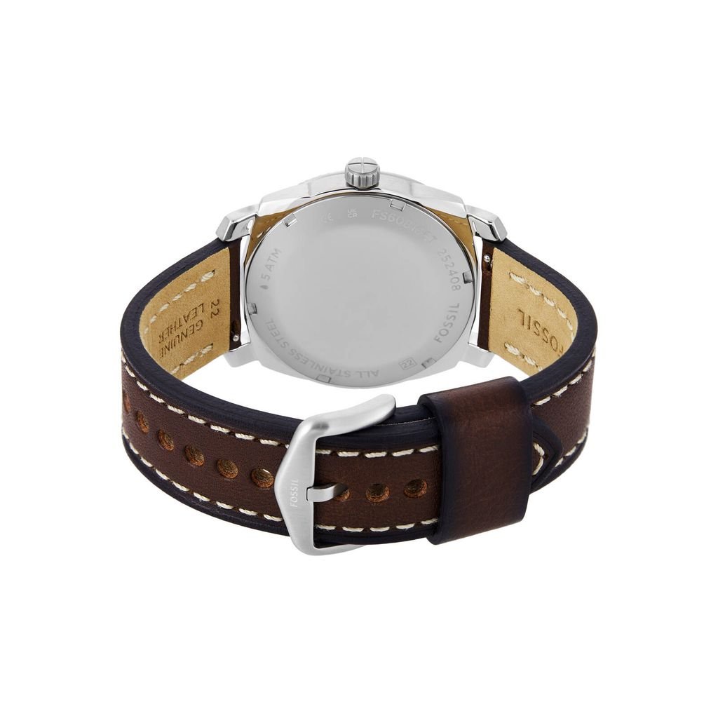 Đồng hồ nam Fossil MACHINE 42MM dây da nâu FS6081SET (đồng hồ + vòng tay)
