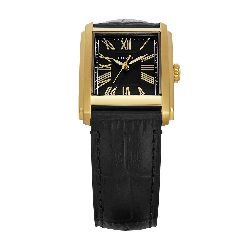 Đồng hồ nam Fossil CARRAWAY FS6091 mặt đen 30mm, dây da đen