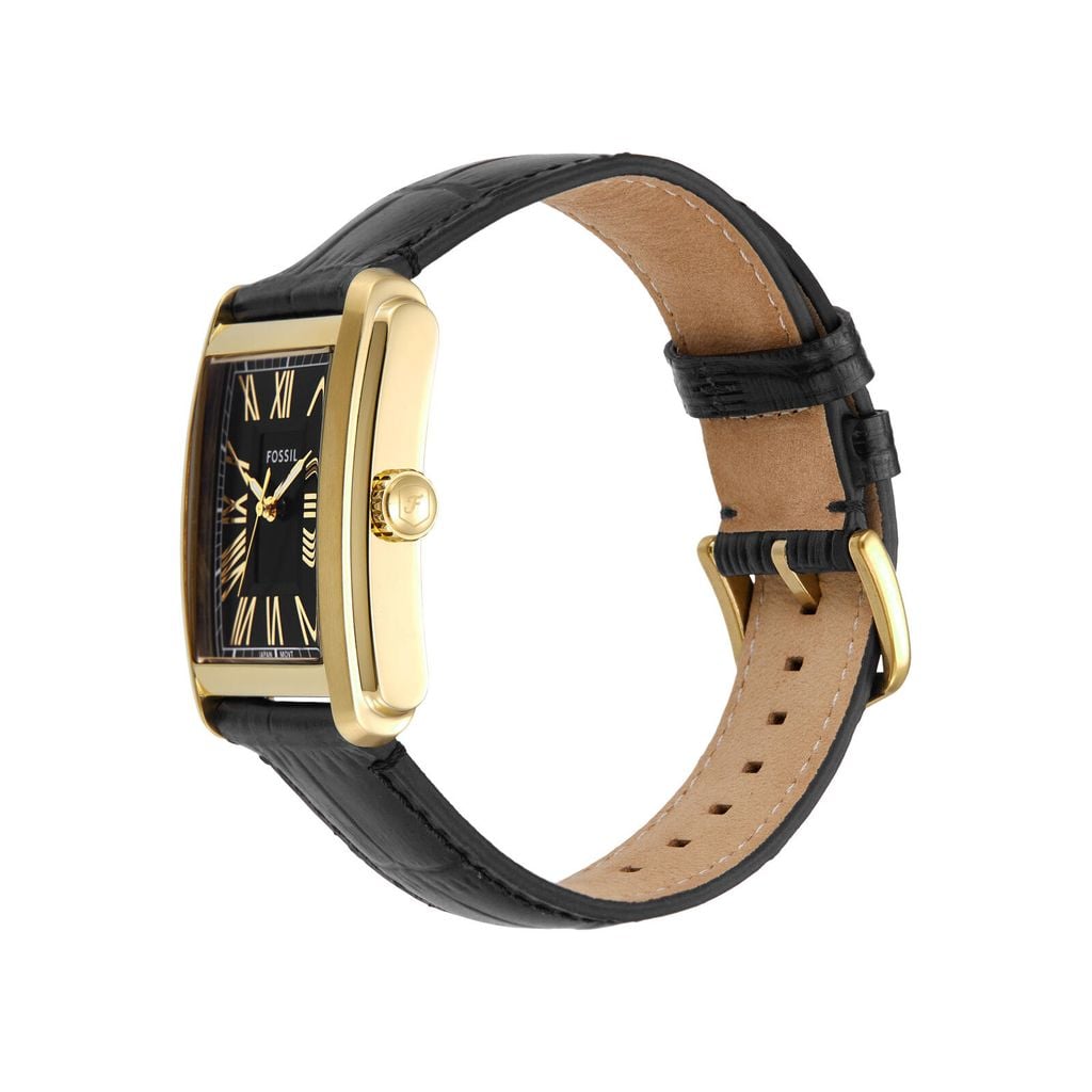 Đồng hồ nam Fossil CARRAWAY FS6091 mặt đen 30mm, dây da đen