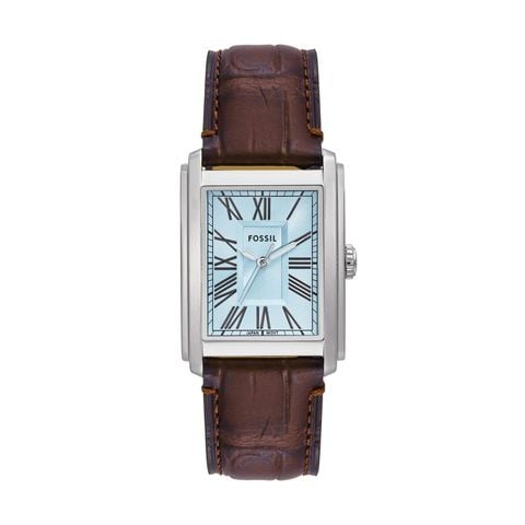 Đồng hồ nam Fossil Carraway dây da, mặt 30MM, màu xanh dương nhạt, FS6110