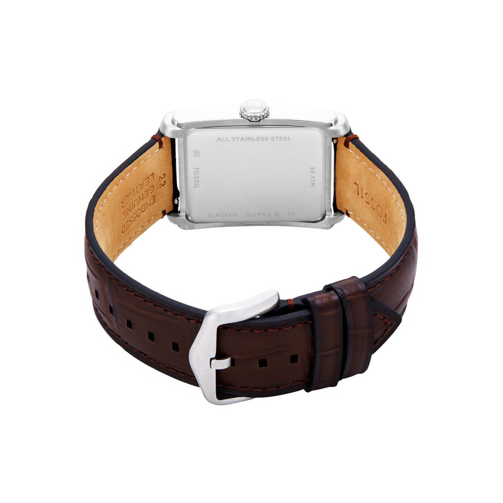 Đồng hồ nam Fossil Carraway dây da, mặt 30MM, màu xanh dương nhạt, FS6110