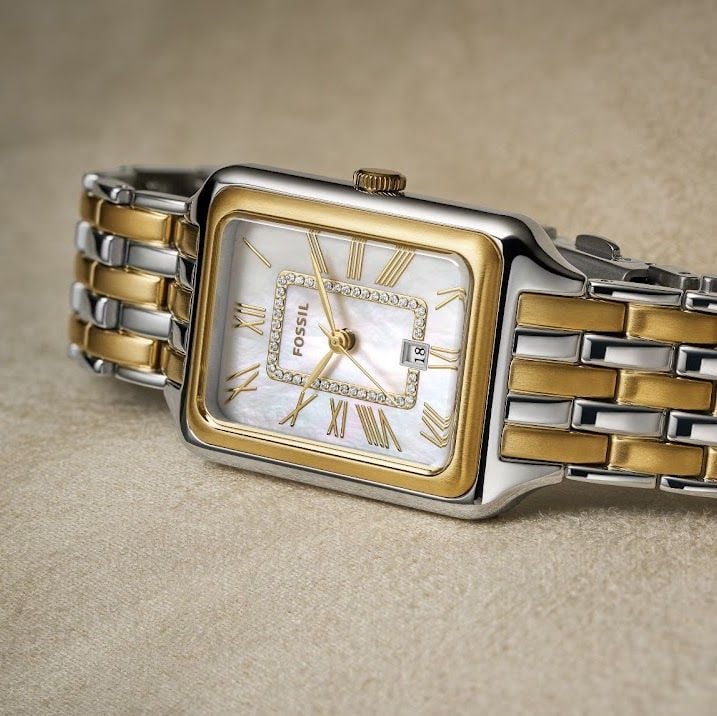 Đồng hồ nữ Fossil Raquel dây thép không gỉ, mặt 26 MM, hai màu, ES5305