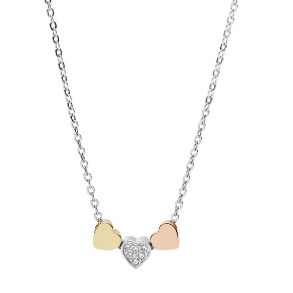 Dây chuyền Fossil mặt trái tim 3 màu JF02856998