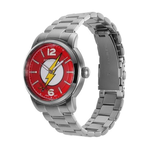 Đồng hồ Fossil The Flash limited 999 chiếc, dây thép không gỉ, mặt số 40 MM Unisex, màu đỏ, LE1162