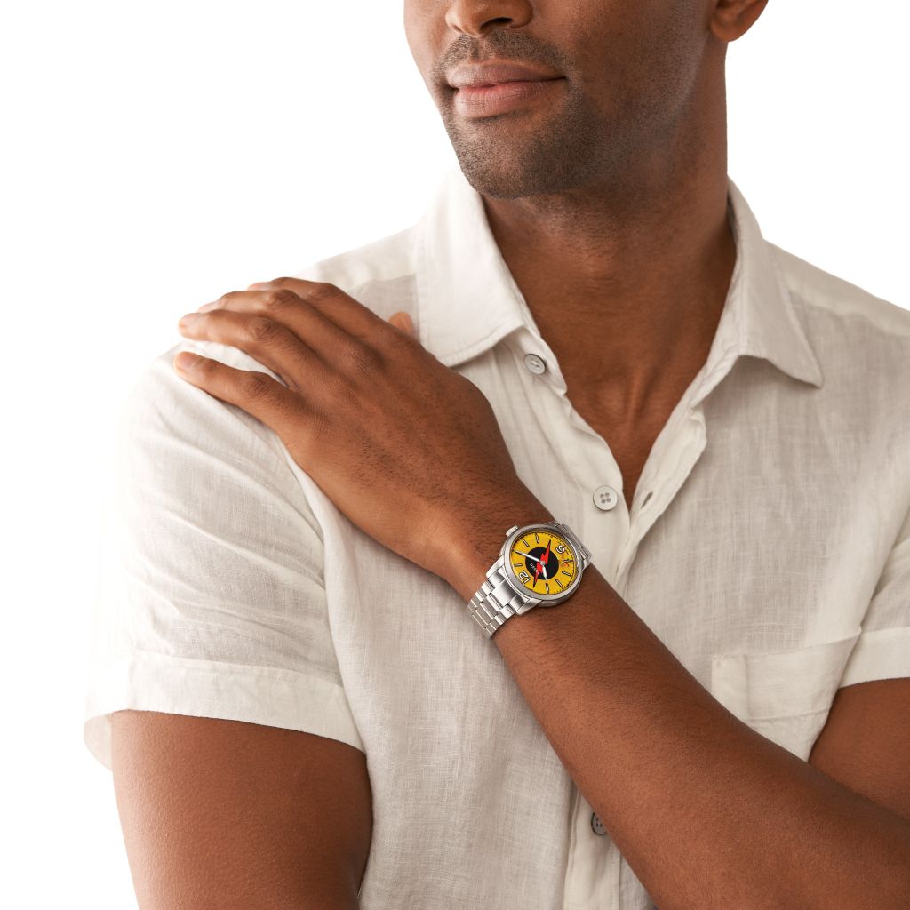 Đồng hồ Fossil The Flash limited 999 chiếc, dây thép không gỉ, mặt số 40 MM Unisex, màu vàng, LE1163