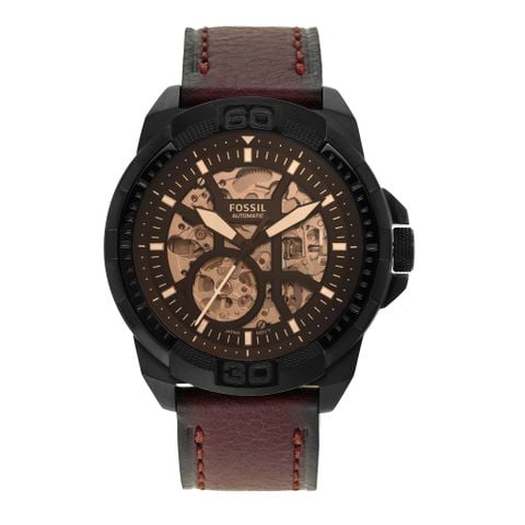 Đồng hồ cơ nam tự động Fossil Bronson, dây da thật, 44MM màu nâu, ME3219