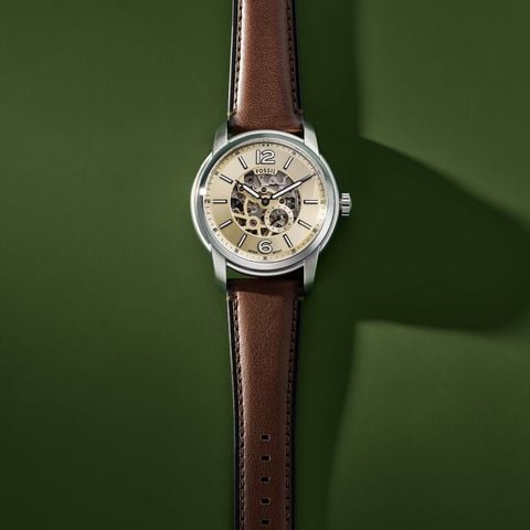 Đồng hồ nam cơ Fossil Heritage Automatic - Dây da nâu, 43MM, ME3264