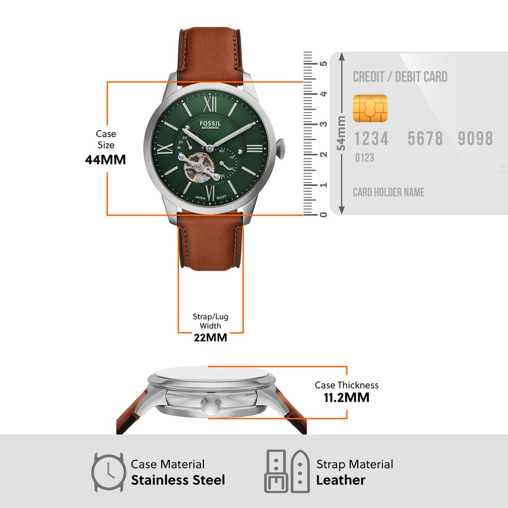 Đồng hồ cơ nam Fossil TOWNSMAN Automatic 44MM dây da ME3265