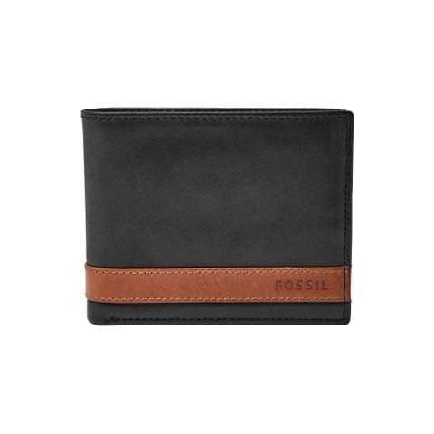 Ví da nam Fossil Quinn ML3644001 màu đen - ví gập Bifold