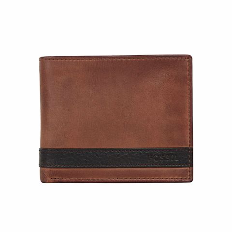 Ví da nam Fossil Bifold QUINN ML3653200 - màu nâu