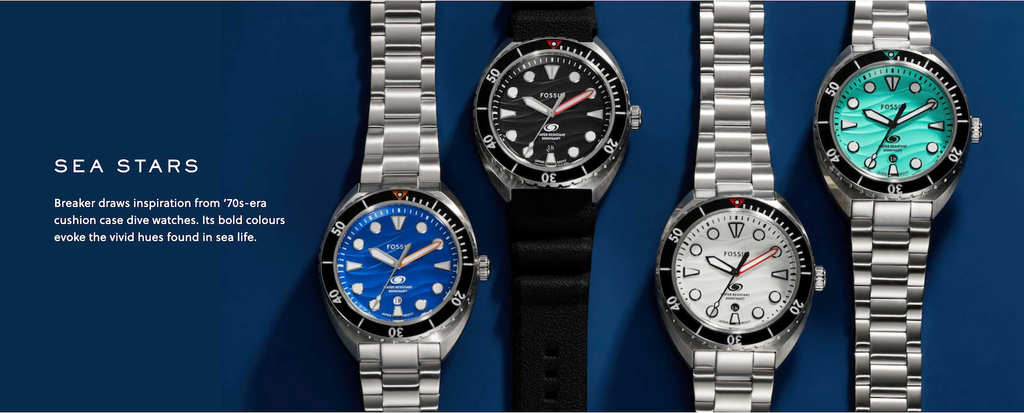 Đồng hồ nam Fossil Breaker Dive kháng nước 20 ATM bơi lặn, mặt 42mm, dây slicone FS6062 - màu đen