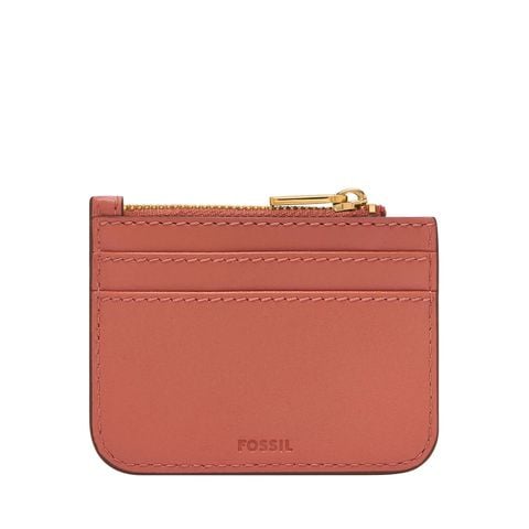 Ví da nữ mini Fossil LENNOX SL10078604 - màu đỏ hồng