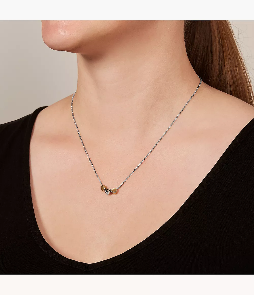 Dây chuyền Fossil mặt trái tim 3 màu JF02856998