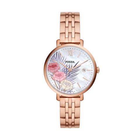 Đồng hồ nữ Fossil Jacqueline dây kim loại, mặt 36 MM, màu vàng hồng, ES5275