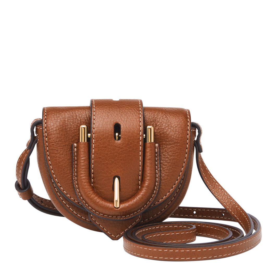Túi đeo chéo nữ da thật Fossil Harwell ZB1849200 dòng Micro - màu nâu