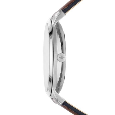Đồng hồ nam Fossil The Minimalist Solar dây da, mặt 44 MM, màu nâu, FS5838
