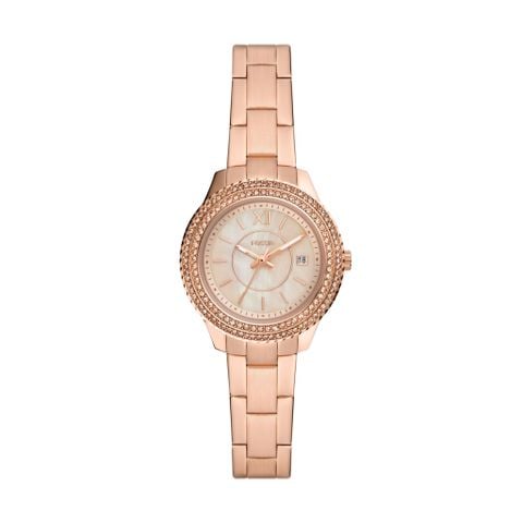 Đồng hồ nữ Fossil Stella dây kim loại, mặt 30 MM, màu vàng hồng, ES5136