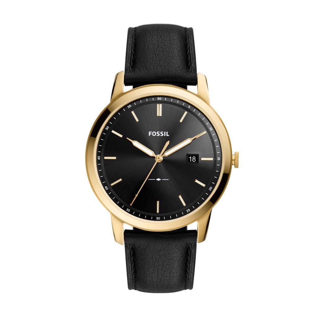 Đồng hồ nam Fossil The Minimalist Solar dây da, mặt 44 MM, màu đen, FS5840