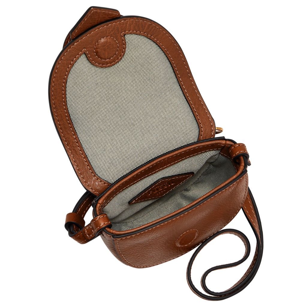 Túi đeo chéo nữ da thật Fossil Harwell ZB1849200 dòng Micro - màu nâu