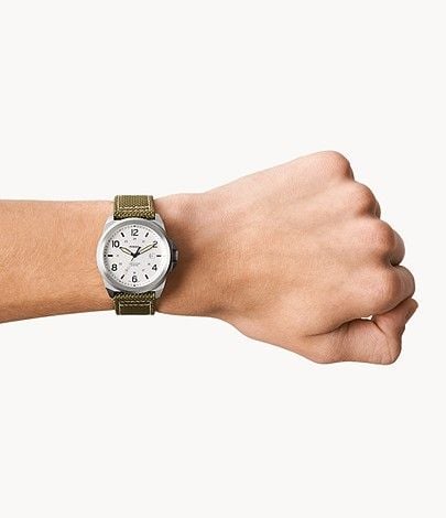 Đồng hồ nam Fossil Bronson dây nylon, mặt 40 MM, màu xanh lá, FS5918