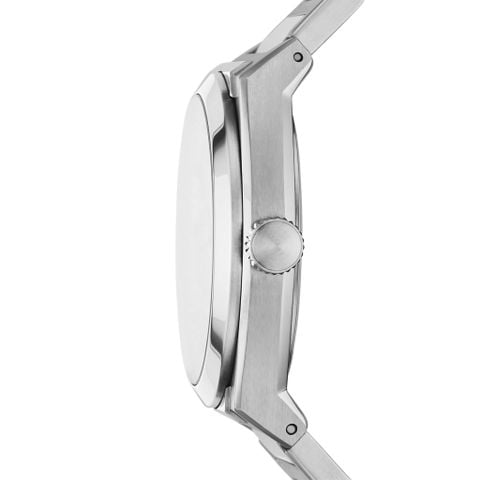 Đồng hồ nam Fossil Everett dây kim loại, xem ngày, mặt đen 42 MM, màu bạc, FS5821