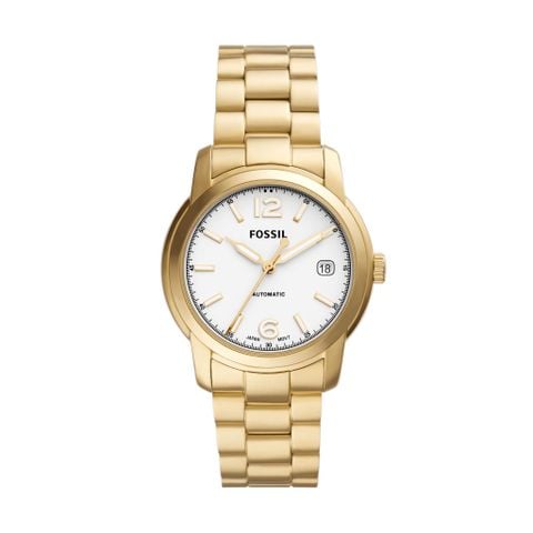Đồng hồ cơ Fossil Heritage Automatic Unisex, mặt 38 MM dây kim loại - màu vàng, ME3226