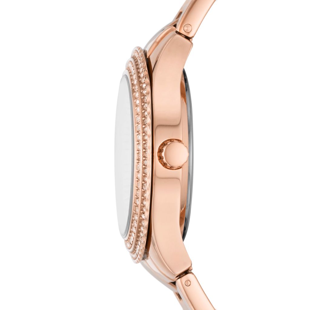 Đồng hồ nữ Fossil Stella dây kim loại, mặt 30 MM, màu vàng hồng, ES5136