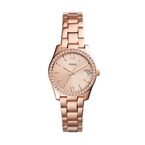 Đồng hồ nữ Fossil Scarlette dây kim loại, mặt 32 MM, màu vàng hồng, ES4318
