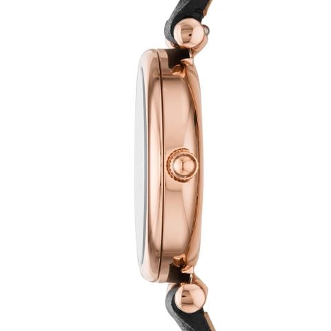 Đồng hồ nữ Fossil Carlie Mini dây da, mặt xà cừ 28 MM, màu đen, ES4700