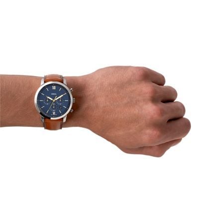 Đồng hồ nam Fossil Neutra dây da, mặt 44 MM, màu nâu, FS5453
